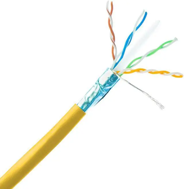 Main image of Bulk Shielded Cat6 Yellow Ethernet Cable, Solid, Spool, 1000 foot