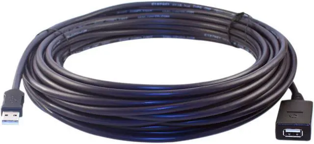 Alt view image 2 of 2 - Cable Wholesale 11U2-51025 Plenum USB 2.0 High Speed Active Extension Cable with CMP, Type A Male to A Female, Black - 25 ft.
