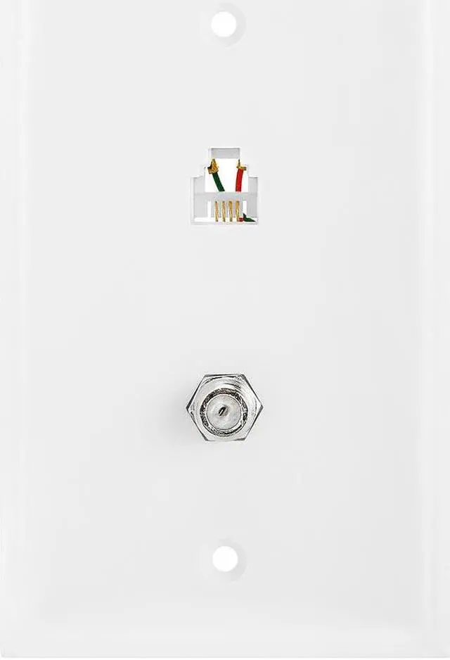 Alt view image 5 of 7 - Cmple - Modular Phone & Coaxial Wall Plate