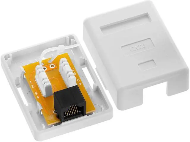 Alt view image 6 of 6 - Cmple - Surface Mount Box Cat6 Single WHITE