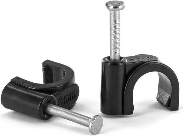 Alt view image 5 of 6 - Cmple - Nail in Cable Wire Clips Cord Organizer Cable Straps Nails Tacks Clips 8mm Black - 100-Pack