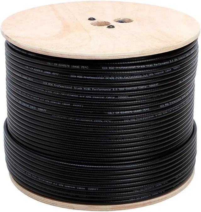Alt view image 4 of 6 - RG6 Standard Shield Cable - 1000 Feet Black