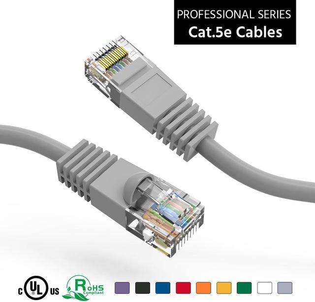 10ft (3M) Cat5E UTP Ethernet Network Booted Cable 10 Feet (3 Meters)  Gigabit LAN Network Cable RJ45 High Speed Patch Cable, Gray 