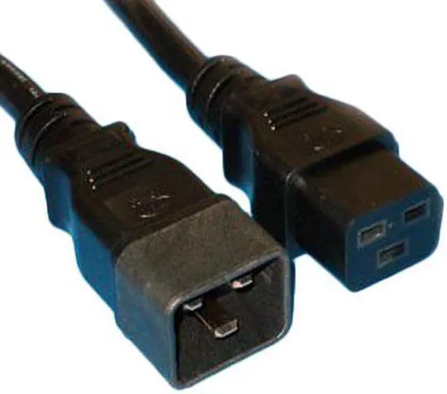 Main image of Power Extension Cord, Black, C20 to C19, 12AWG/3C, 20 Amp, 10 foot