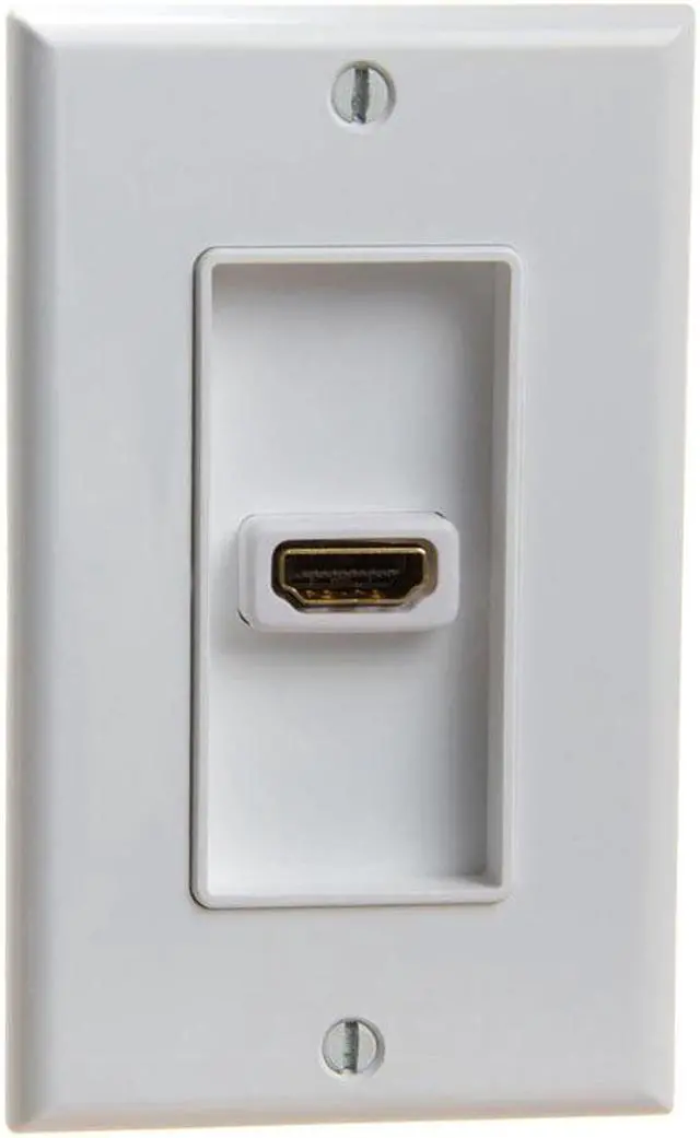 Alt view image 10 of 10 - CMPLE HDMI Wall Plate Single-Gang White Wall Plate 4 Rear Extension Cable,1-Port HDMI Insert 4K UHD, ARC, and Ethernet