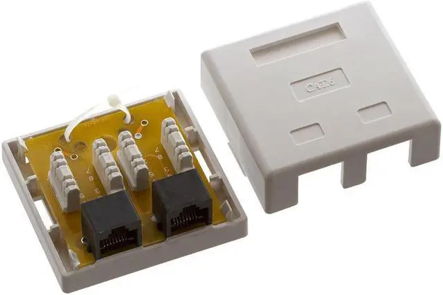 Alt view image 5 of 5 - Cmple - Surface Mount Box Cat6 Double WHITE