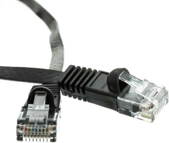 Alt view image 2 of 3 - Cable Wholesale Cat 6 Black Flat Ethernet Patch Cable, 32 AWG, 15 Foot
