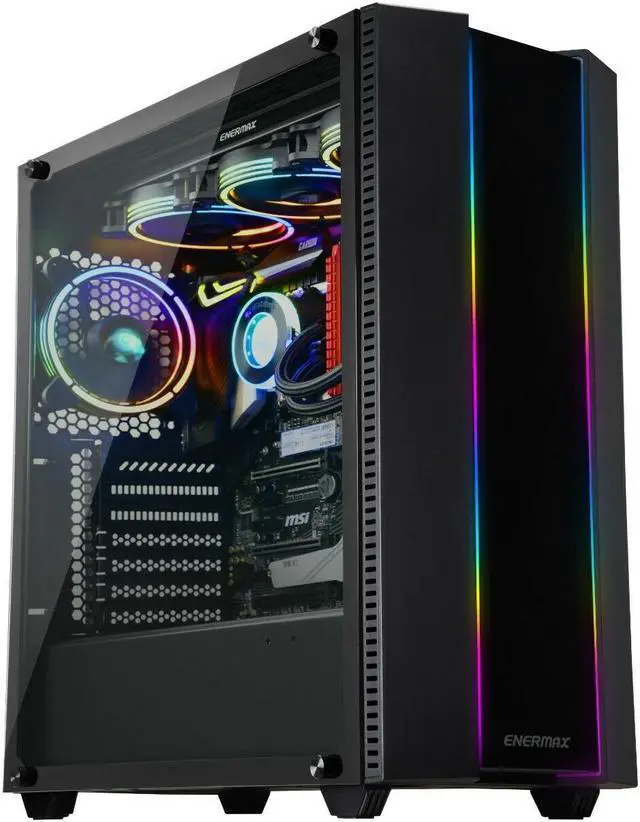 Alt view image 2 of 7 - Enermax Makashi MK50 II Addressable RGB Tempered Glass E-ATX Full Tower PC Gaming Case with ENERMAX Revolution 87+ 850W 80 Plus Gold 850W, Semi Modular, Multi Rail, Power Supply [Bundle]