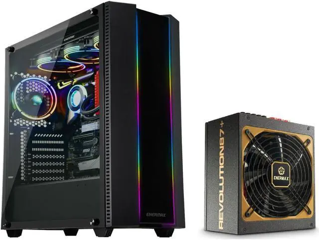 Main image of Enermax Makashi MK50 II Addressable RGB Tempered Glass E-ATX Full Tower PC Gaming Case with ENERMAX Revolution 87+ 850W 80 Plus Gold 850W, Semi Modular, Multi Rail, Power Supply [Bundle]