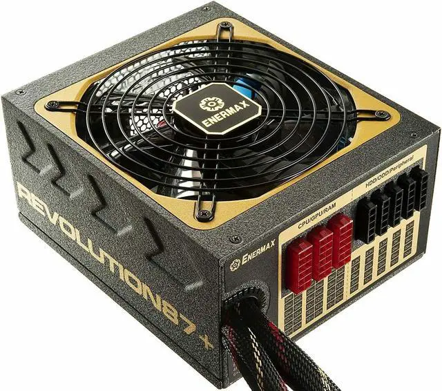 Alt view image 6 of 8 - Enermax Revolution87+ 80 Plus Gold 1000W, Semi Modular, Multi Rail, Power Supply, ERV1000EWT-G
