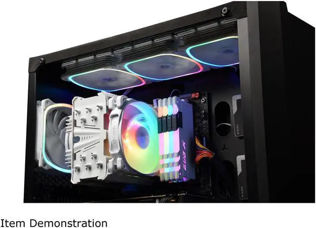 Alt view image 6 of 7 - Enermax ETS-T50 Axe ARGB White CPU Air Cooler, 230W+ TDP for Intel/ AMD Universal Socket, AM4 / LGA 1700/1200/1151, 5 Direct Contact Heat Pipes, 120mm PWM Fan LGA 1700 Ready - White