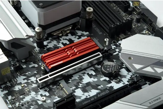 Alt view image 5 of 8 - Enermax M.2 2280 NVMe SSD Heatsink, Double-Sided Heat Sink, with Thermal Silicone Pad for PC / PS5 Cooling - Red