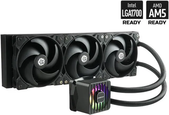 Main image of ENERMAX LIQMAXFLO SR 360 ARGB AIO CPU Liquid Cooler - 60mm VRM Fan up to 3000 RPM, PWM-Controlled Pump, 360mm Radiator, Triple Silent Flow120mm FDB Fans, 370W TDP - AMD AM5 & Intel LGA 1851/1700 Ready