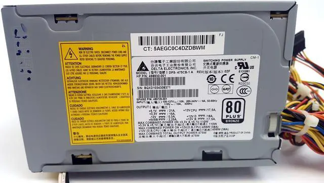 Alt view image 5 of 8 - Hp 468930-001 475 Watt Power Supply For Workstation Z400