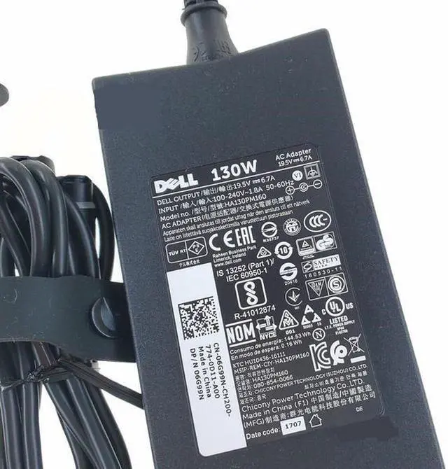 Alt view image 4 of 4 - Dell Genuine 130W 19.5V AC Power Adapter Charger HA130PM160 6G99N 06G99N