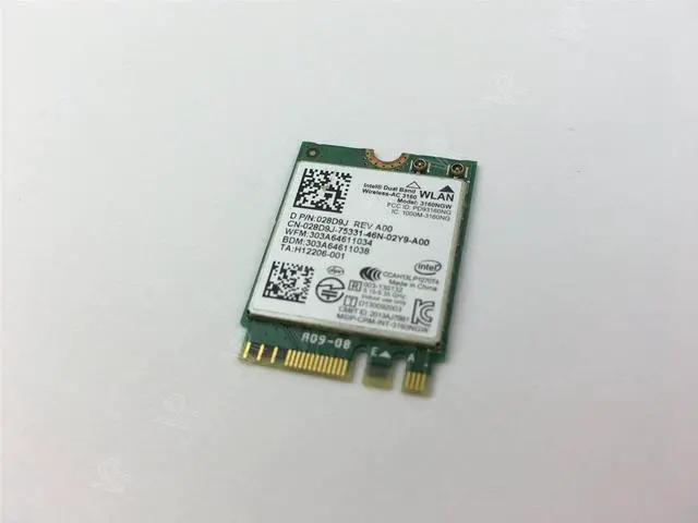 Alt view image 2 of 6 - Dell 3160 Intel Dual Band WiFi Wireless BlueTooth M.2 Ngff Card 28D9J 028D9J
