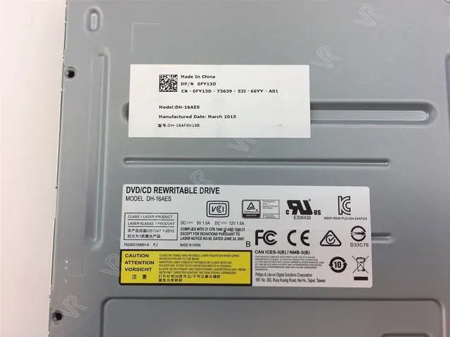 Alt view image 10 of 10 - FY13D Assembly, DVDRW, 16X, Half-height, PLDS (Litespace)