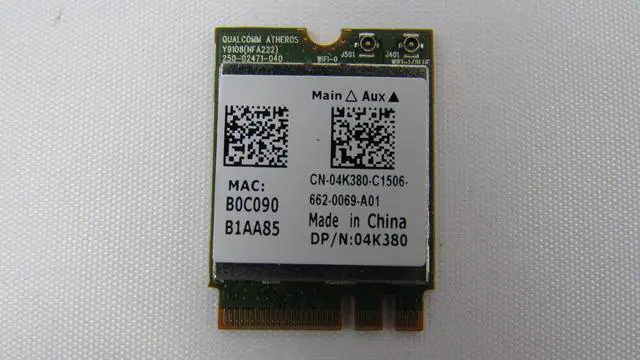 Main image of Dell Atheros QCNFA222 802.11a/b/g/n M.2 BT4 WiFi WLAN Network Card 4K380 04K380