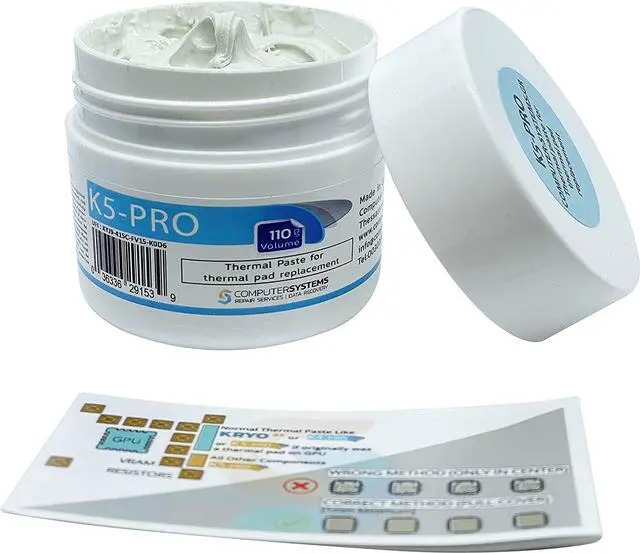 Main image of K5 PRO 110g Viscous Thermal Paste for Thermal Pad Replacement Liquid Thermal Pad Putty Compatible with Apple iMac, Asus ROG, Acer Nitro, MSI laptops, RTX 3080, 3090, PS4, Nintendo Switch, XBOX, CSGR