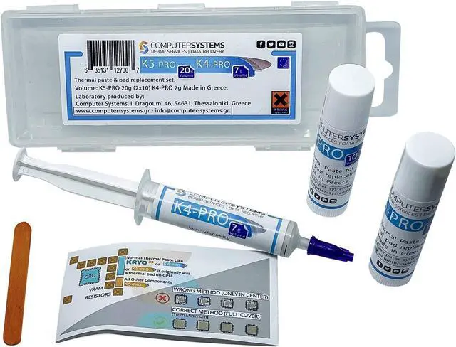 Alt view image 2 of 6 - K5 PRO 20g & K4 PRO 7g Thermal paste and Thermal Putty Pad replacement Set Compatible with Apple iMac, Asus ROG, Acer Nitro, MSI laptops, RTX 3080, 2080TI, 3090, PS4, Nintendo Switch, XBOX, CSGR