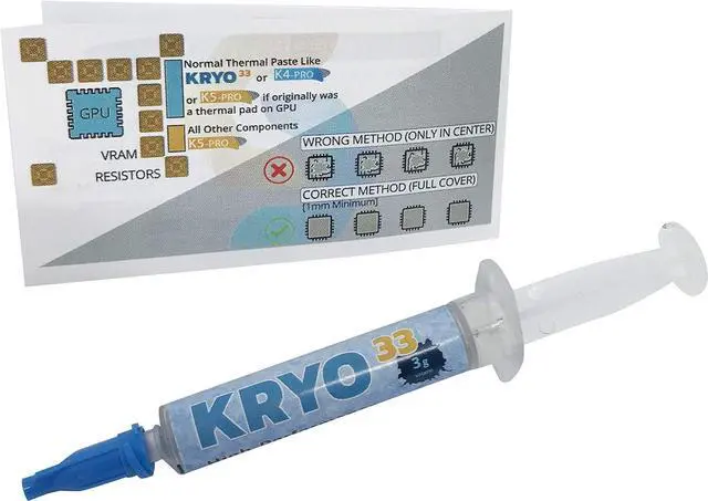 Alt view image 2 of 6 - COMPUTER SYSTEMS KRYO33 KRYO 33 K>13W/mK Maximum Performance Thermal Paste 3g, CSGR