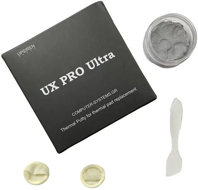 Alt view image 6 of 7 - UPSIREN UX PRO Ultra 50g jar High-viscosity nonconductive thermal putty for 24 mm gaps. Hand moldable compound for water cooling plates, desktop GPUs and consoles; 16.8 W/m·K*.