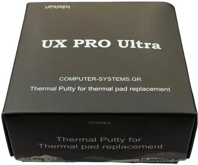 Alt view image 7 of 7 - UPSIREN UX PRO Ultra 50g jar High-viscosity nonconductive thermal putty for 24 mm gaps. Hand moldable compound for water cooling plates, desktop GPUs and consoles; 16.8 W/m·K*.