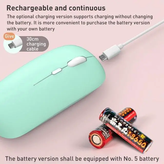 Alt view image 4 of 5 - FOREV FVW312 1600dpi Bluetooth 2.4G Wireless Dual Mode Mouse Bluetooth + 2.4G(Purple) (Purple)