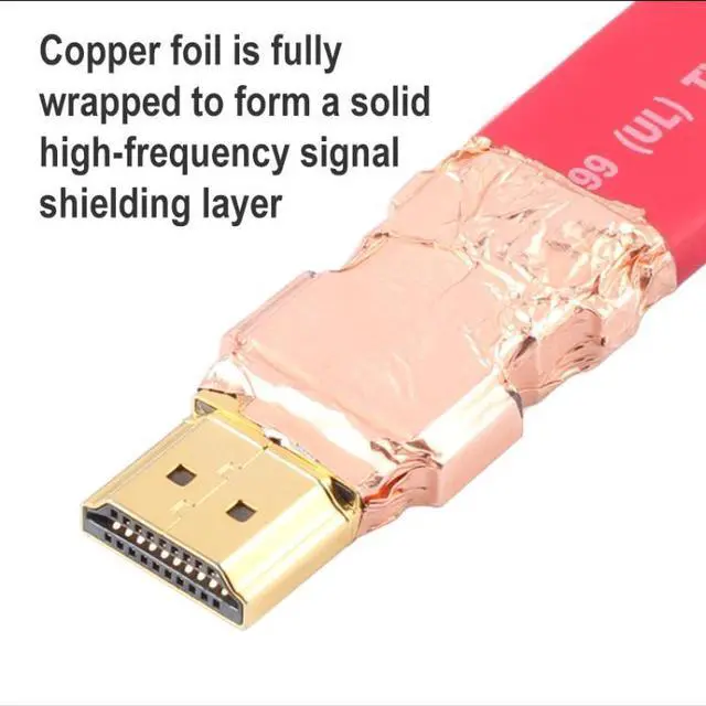 Alt view image 4 of 7 - ULT-unite 4K Ultra HD Gold-plated HDMI to HDMI Flat Cable, Cable Length:1.5m