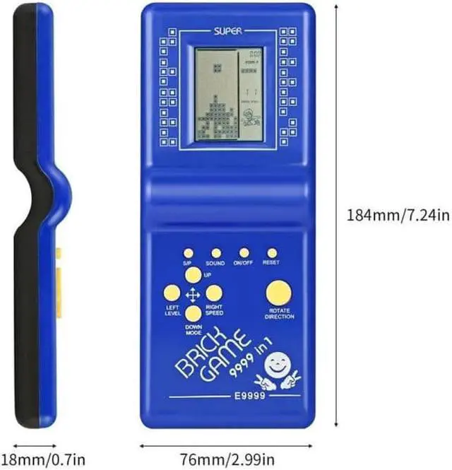 Alt view image 4 of 7 - Classic Brick Game Handheld Game Console, Bulit-in 7 Kinds Games, Random Color Delivery - OEM