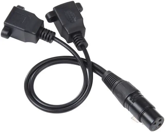 Alt view image 3 of 6 - 3-pin XLR Female to 2 x RJ45 Female Ethernet LAN Network Extension Cable, Cable Length: 30cm(Black)