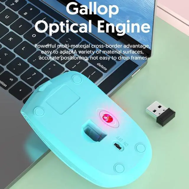 Alt view image 5 of 6 - 811 3 Keys Laptop Mini Wireless Mouse Portable Optical Mouse, Spec: Double Model (Blue) Double Model (Blue)