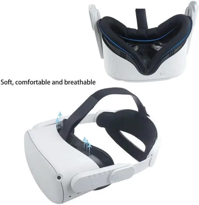 Alt view image 4 of 5 - For Meta Quest 2 VR Headset Anti-sweat Eye Mask VR Facial Interface Bracket Cover(Black)