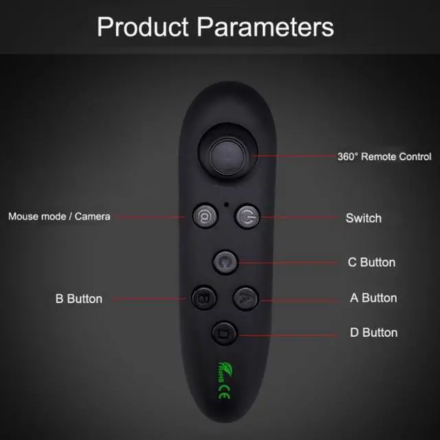 Alt view image 3 of 6 - VRPARK Virtual Reality 3D VR Glasses Gamepad Game Joystick Bluetooth Remote Controller for iPhone IOS Android Smartphone Phone