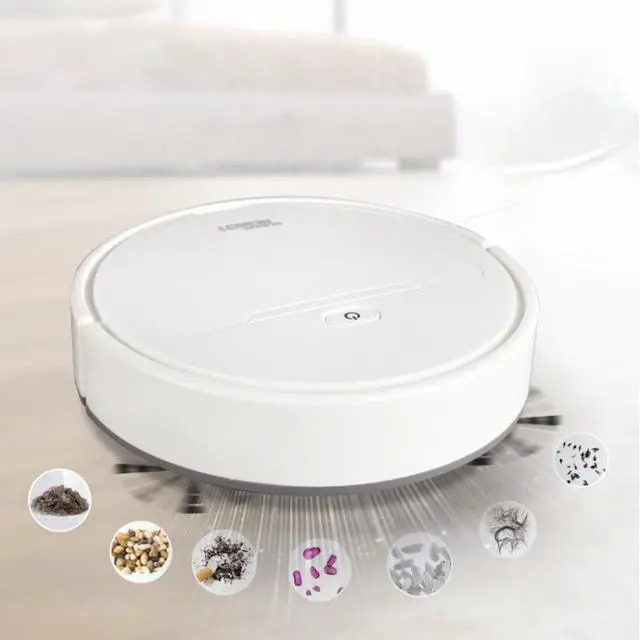 Alt view image 3 of 7 - Multifunctional Smart Vacuum Cleaner Robot Automatic 3-In-1 Recharge Dry Wet Sweeping Vacuum Cleaner (White)