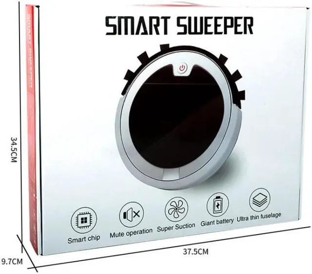 Alt view image 2 of 7 - Home Smart Sweeping Robot Planning Route Remote Control Large Suction Cleaner Sweeper (White Black)