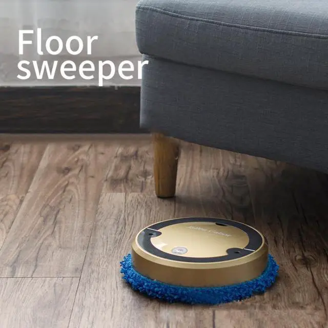 Alt view image 2 of 7 - Jallen Gabor A8 Household Automatic Intelligent Sweeping Robot Wet & Dry Mopping Machine With Spray (Golden)