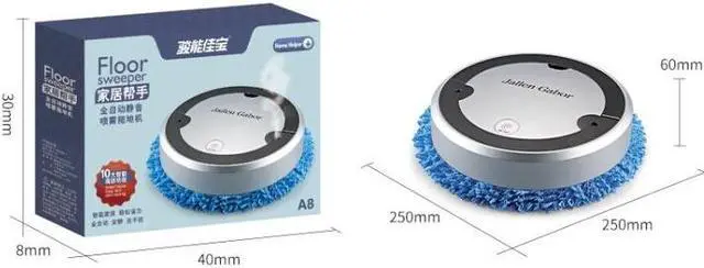 Alt view image 6 of 7 - Jallen Gabor A8 Household Automatic Intelligent Sweeping Robot Wet & Dry Mopping Machine With Spray (Golden)