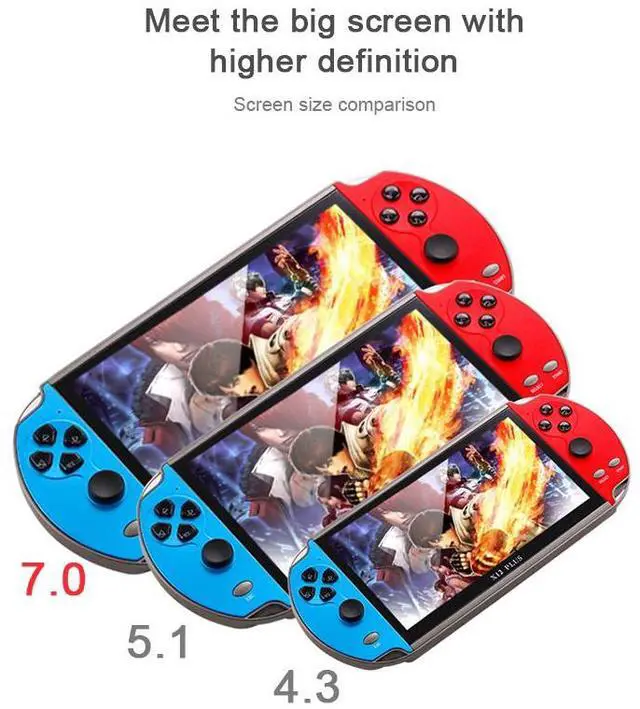 Alt view image 4 of 7 - Powkiddy X12 Plus Retro Classic Games Handheld Game Console with 7 inch HD Screen & 16GB Memory, /