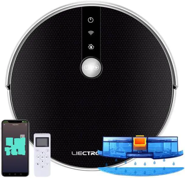 Alt view image 7 of 14 - LIECTROUX C30B Robot Vacuum Cleaner, Smart Mapping, with Memory, WiFi App & Voice Control, 4000Pa Strong Suction, Dry & Wet Mopping, Suit for Pet Hair, Home Floor & Carpet Cleaning, Disinfection