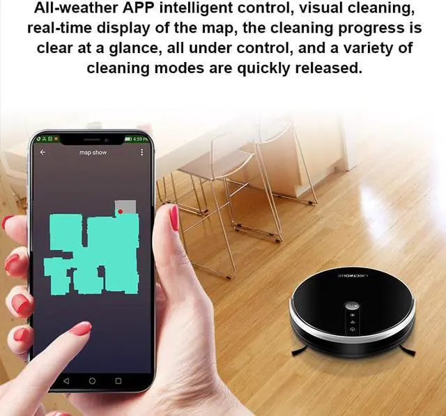 Alt view image 11 of 14 - LIECTROUX C30B Robot Vacuum Cleaner, Smart Mapping, with Memory, WiFi App & Voice Control, 4000Pa Strong Suction, Dry & Wet Mopping, Suit for Pet Hair, Home Floor & Carpet Cleaning, Disinfection