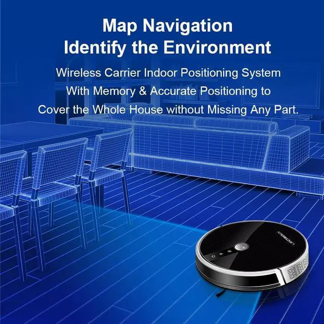 Alt view image 9 of 14 - LIECTROUX C30B Robot Vacuum Cleaner, Smart Mapping, with Memory, WiFi App & Voice Control, 4000Pa Strong Suction, Dry & Wet Mopping, Suit for Pet Hair, Home Floor & Carpet Cleaning, Disinfection