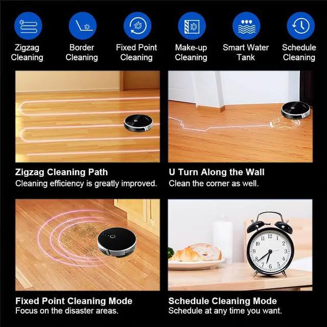Alt view image 13 of 14 - LIECTROUX C30B Robot Vacuum Cleaner, Smart Mapping, with Memory, WiFi App & Voice Control, 4000Pa Strong Suction, Dry & Wet Mopping, Suit for Pet Hair, Home Floor & Carpet Cleaning, Disinfection