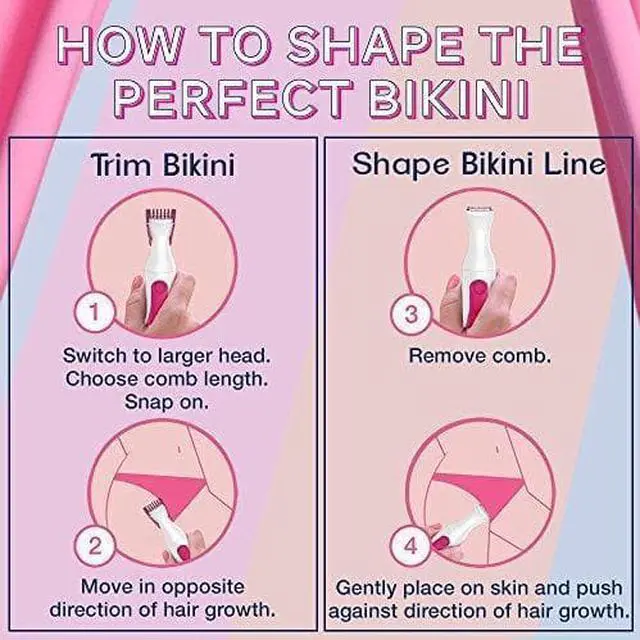 Alt view image 6 of 7 - Veet Sensitive Precision Hair Trimmer & Shaper for Eyebrows, Facial Hair, Bikini Line, and Underarm, Bag & Battery Included, Waterproof - All in 1 Hair Removal for Women