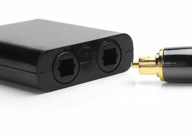 Alt view image 2 of 7 - Dual Port Toslink Digital Optical Adapter Splitter Fiber Audio Cable 1 In 2 Out