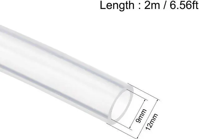 Main image of Silicone Tubing 9mm ID X 12mm OD 6.56ft 2m Flexible Silicon Rubber Tube Air Hose Pipe for Pump Transfer Clear