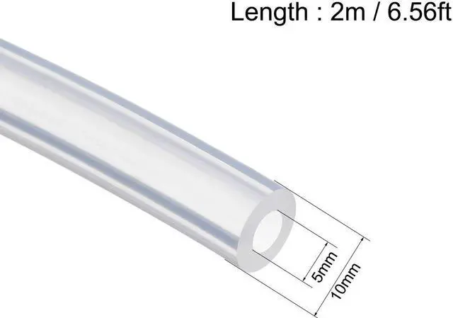 Alt view image 2 of 3 - Silicone Tubing 5mm ID X 10mm OD 6.56ft 2m Flexible Silicon Rubber Tube Air Hose Pipe for Pump Transfer Clear
