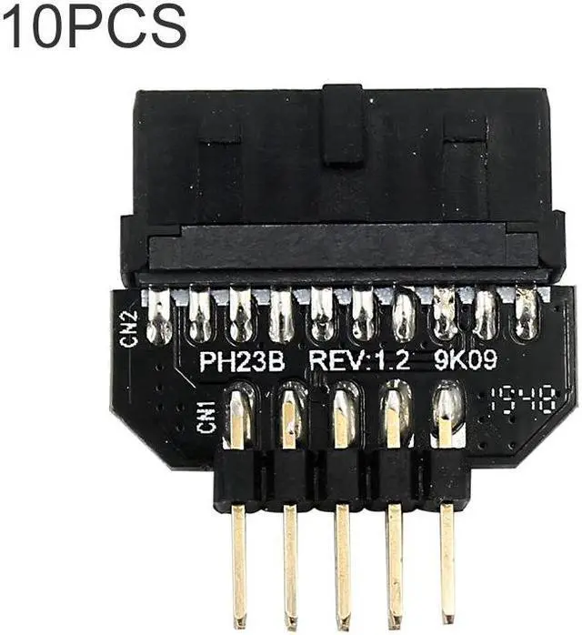 Main image of 10 PCS Motherboard USB 2.0 9Pin to USB 3.0 19Pin Plug-in Connector Adapter, Model:PH23B