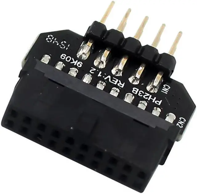 Alt view image 3 of 4 - 10 PCS Motherboard USB 2.0 9Pin to USB 3.0 19Pin Plug-in Connector Adapter, Model:PH23B