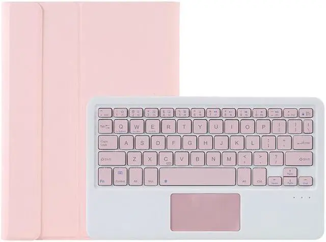 Alt view image 2 of 4 - A08-A Candy Color Bluetooth Keyboard Leather Case with Touchpad For Samsung Galaxy Tab A8 2021 SM-X205 / SM-X200(Purple)